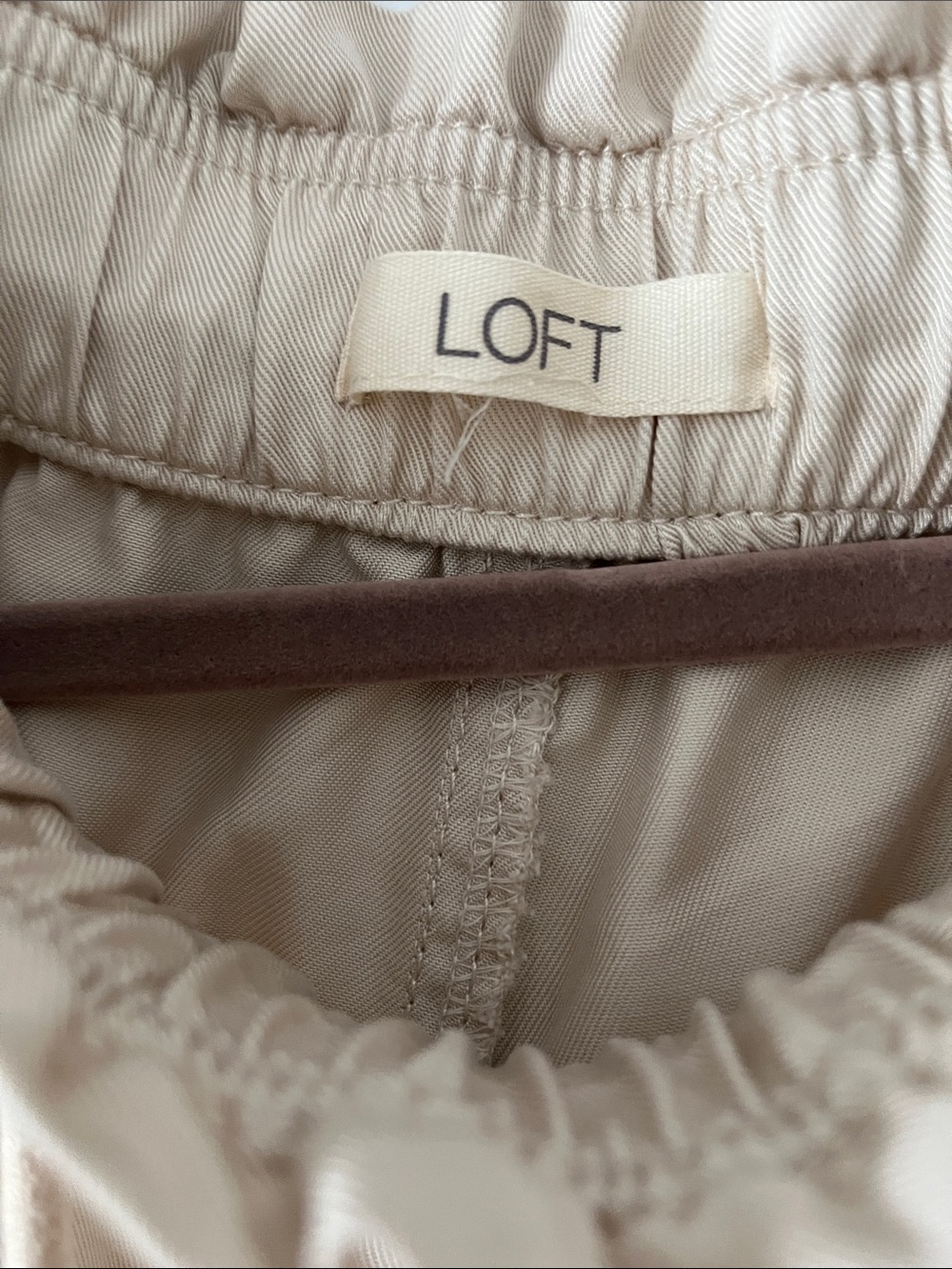 LOFT Beige Drawstring Chinos - Picture 3 of 3